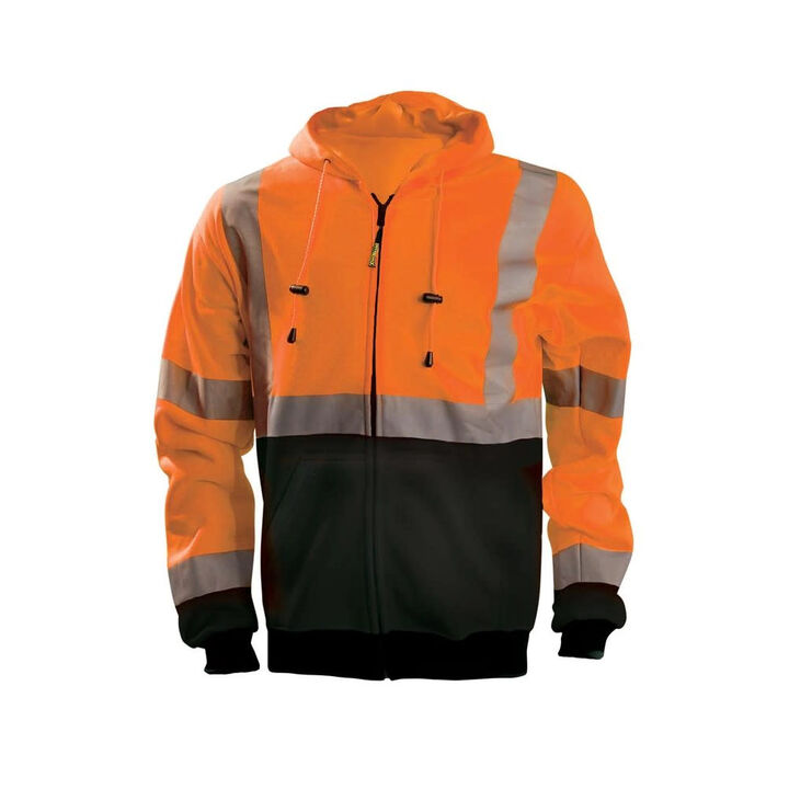 Occunomix Hi-Vis Orange 9oz Full Zip Hoodie Sweatshirt Medium