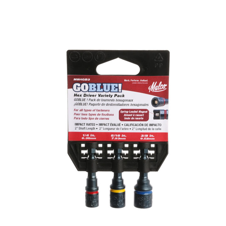Malco Products Go Blue Hex Driver Set, 3 Pieces