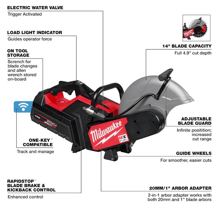 Milwaukee MX FUEL 14 in Cut-Off Saw with RAPIDSTOP Brake Kit, large image number 9