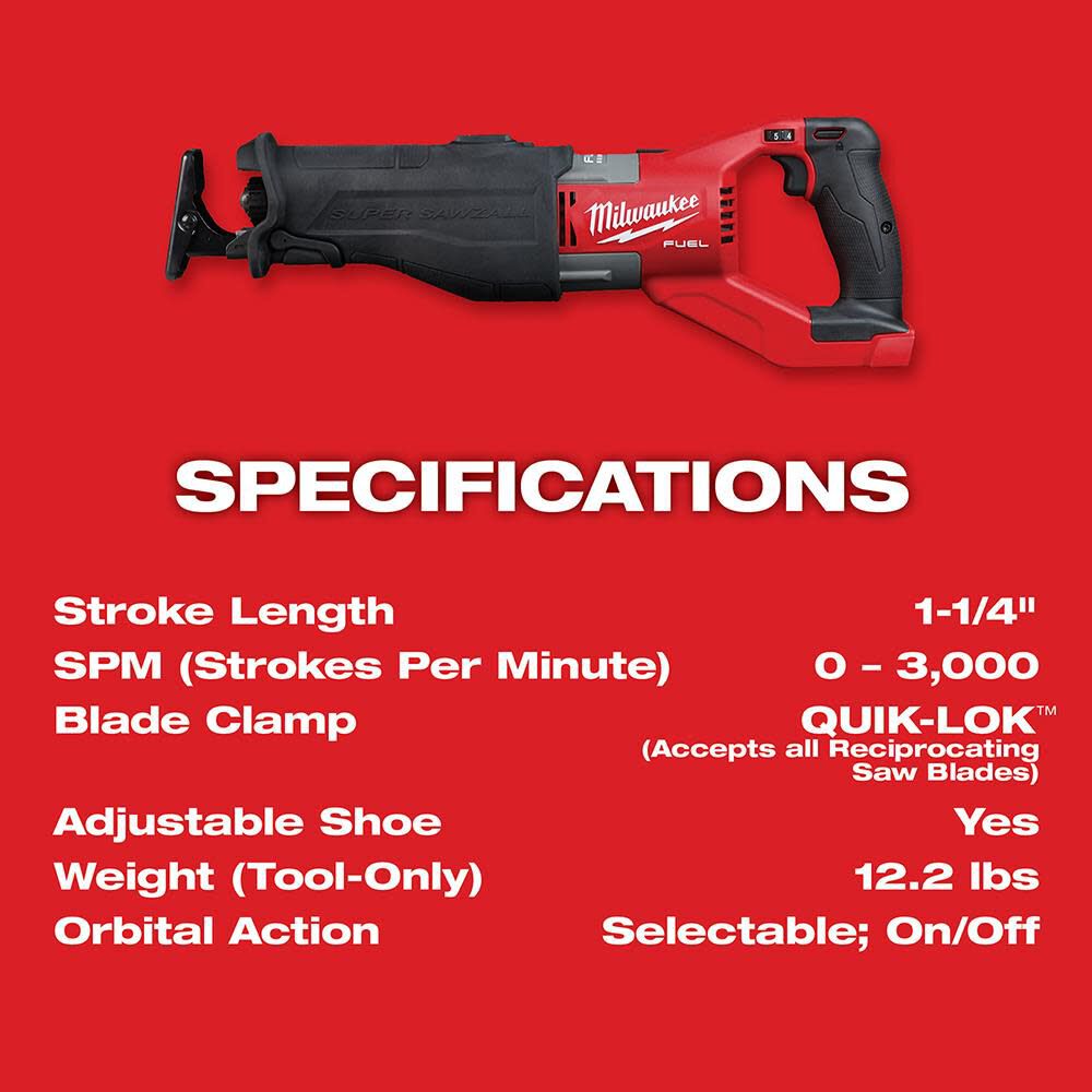 Milwaukee M18 FUEL SUPER SAWZALL (Bare Tool) - Reconditioned, large image number 7
