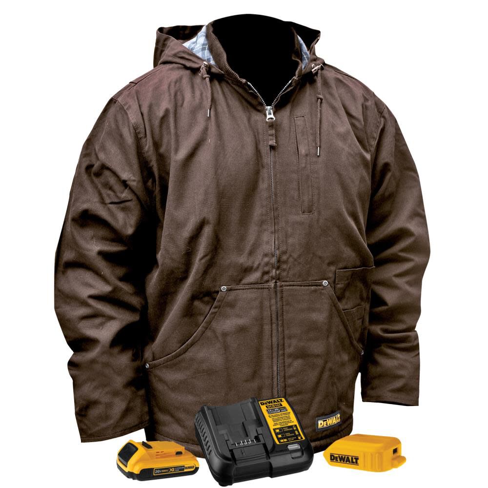 DEWALT Heavy Duty Heated Kit Tobacco Work Jacket XL, large image number 1