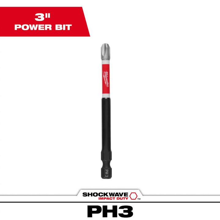Milwaukee SHOCKWAVE 3-1/2 in. Impact Phillips #3 Power Bit