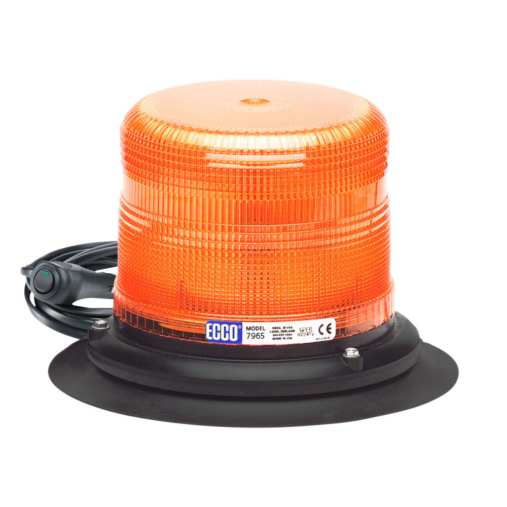 Ecco 7965 Series Pulse II 12-24VDC Amber Vaccum Mount LED Beacon Light, large image number 1