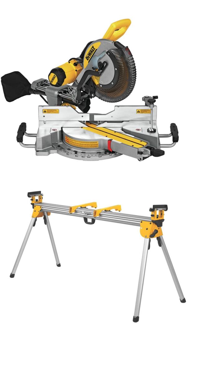 DEWALT 12 Inch Sliding Compound Miter Saw with Stand Bundle