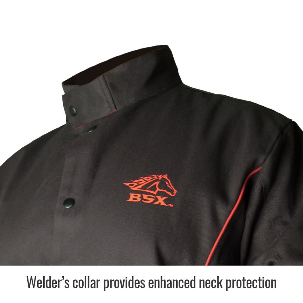 Black Stallion Welding Jacket 9oz Black FR Cotton XL, large image number 2