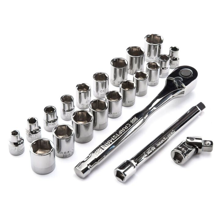 CRAFTSMAN Gunmetal Chrome 3/8-in Drive Mechanics Tool Set, 22pc, large image number 1