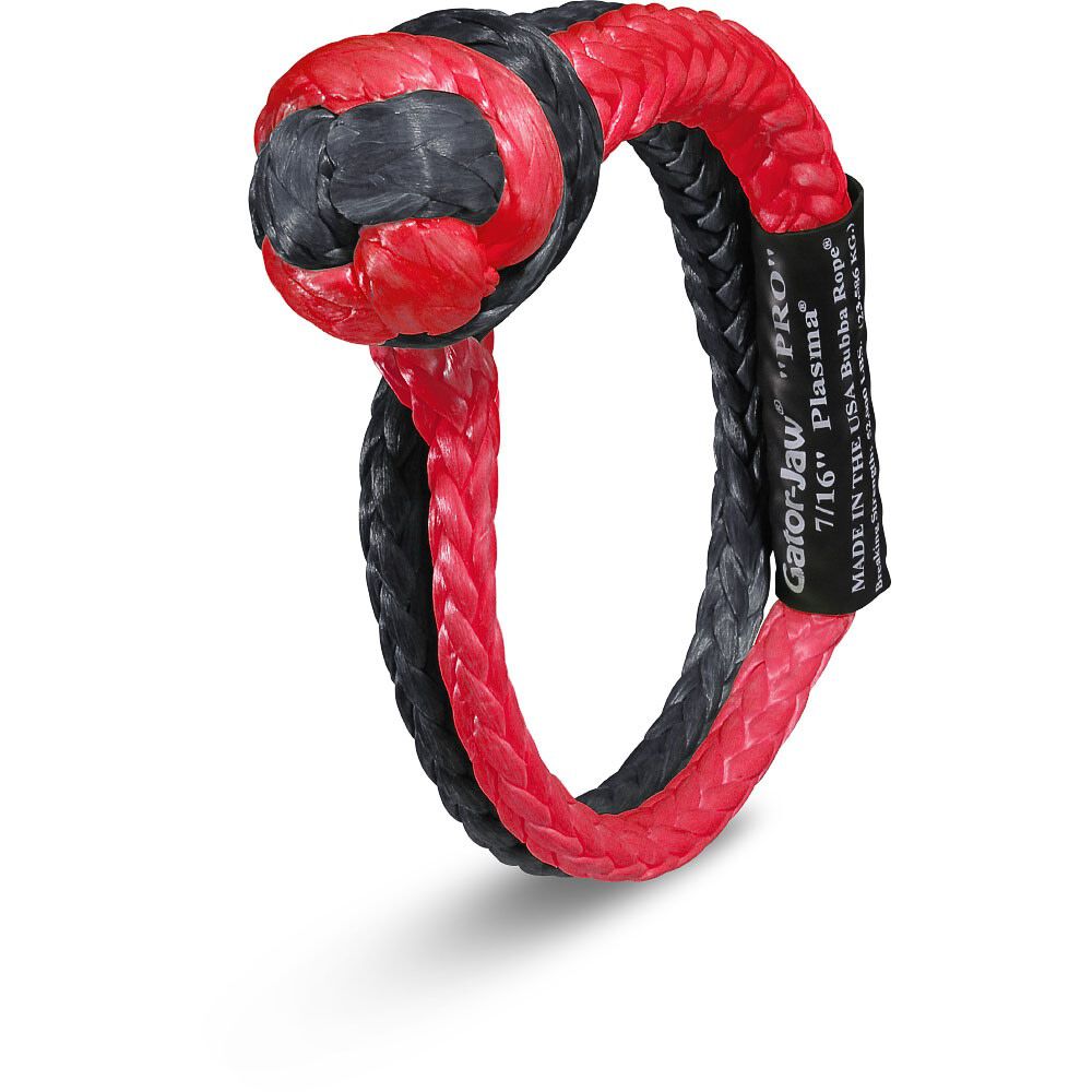 Bubba Rope 7/16 Inch Gator-Jaw PRO Synthetic Soft Shackle, Red and Black, large image number 1