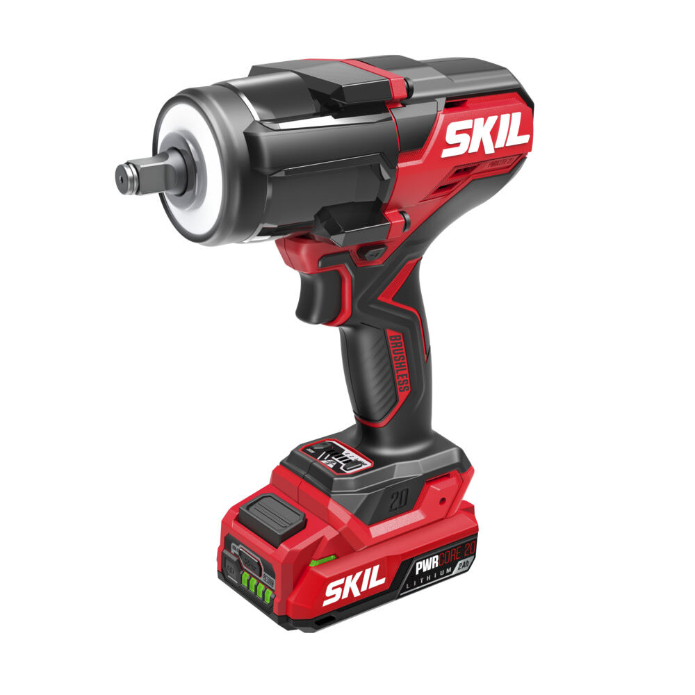 SKIL PWRCORE 20 Brushless 20V 1/2 Inch Mid Torque Impact Wrench Kit, large image number 2