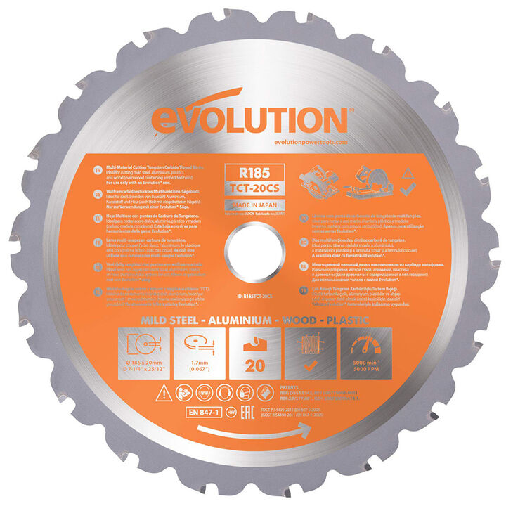 Evolution Power Tools 7-1/4 in. 20-T Multi-Material Miter Saw Blade