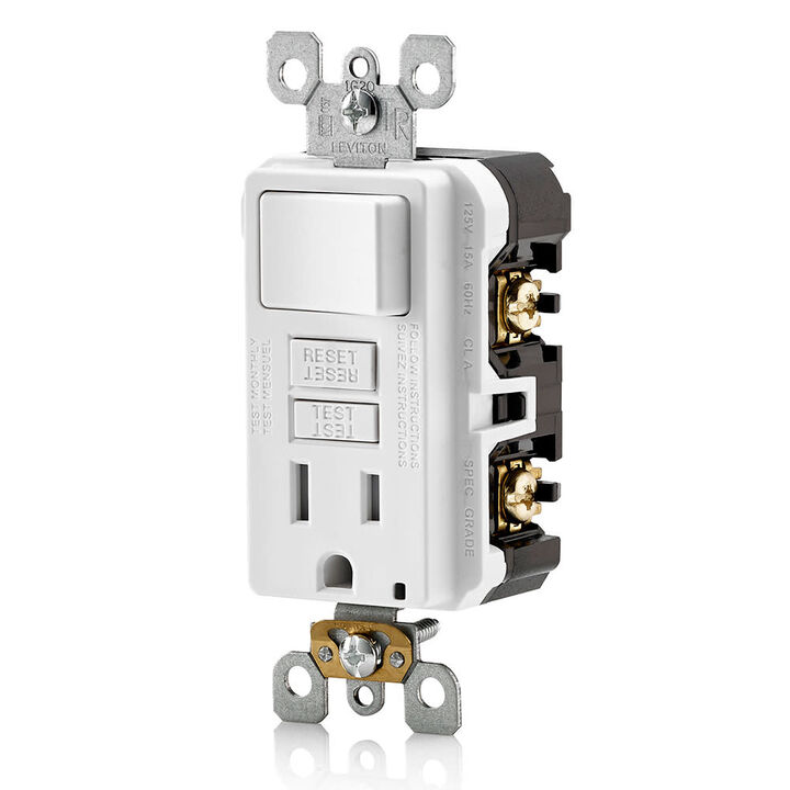Leviton SmartlockPro GFCI Outlet 15A 125V White NEMA 5-15R, large image number 1