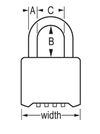 Master Lock 2 Inch Padlock Combination Wide Resettable Brass with 2 1/4 Inch Stainless Steel Shackle, small image number 2