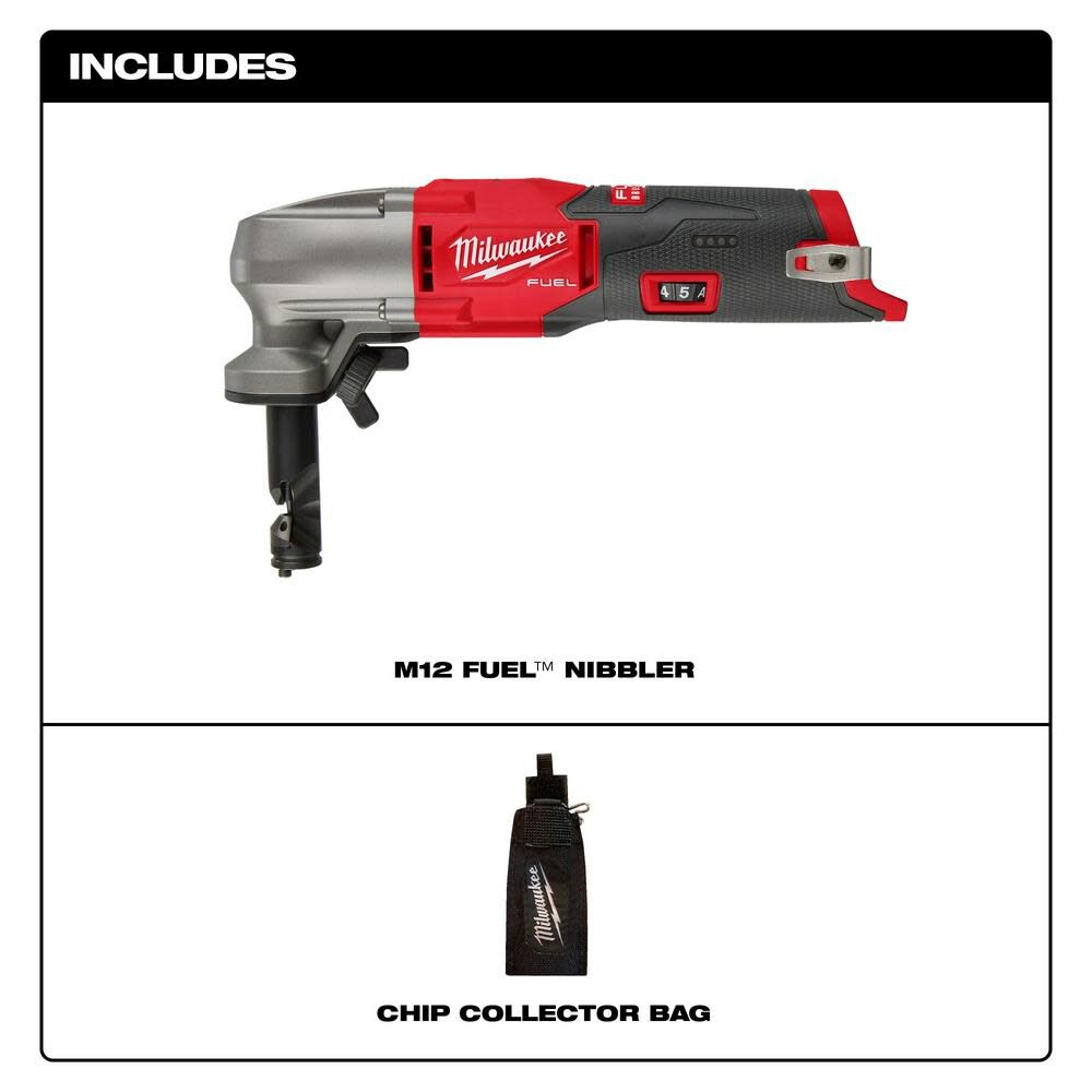 Milwaukee M12 Nibbler 16 Gauge (Bare Tool) Die & Die Holder Extension & Punch Bundle, large image number 2
