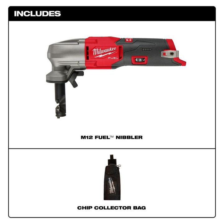 Milwaukee M12 Nibbler 16 Gauge (Bare Tool) Die & Die Holder Extension & Punch Bundle, large image number 1