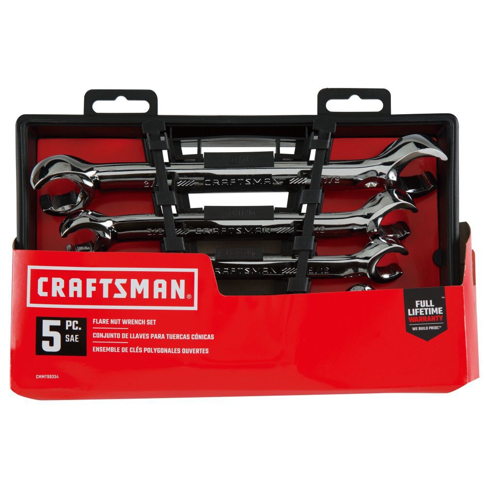 CRAFTSMAN SAE Fully Polished Flare Nut Wrench Set,, 5 Piece, large image number 4