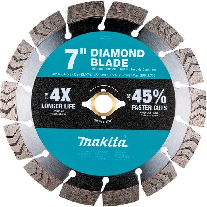Makita 7 Inch Segmented Turbo Rim Diamond Blade for Concrete and Brick