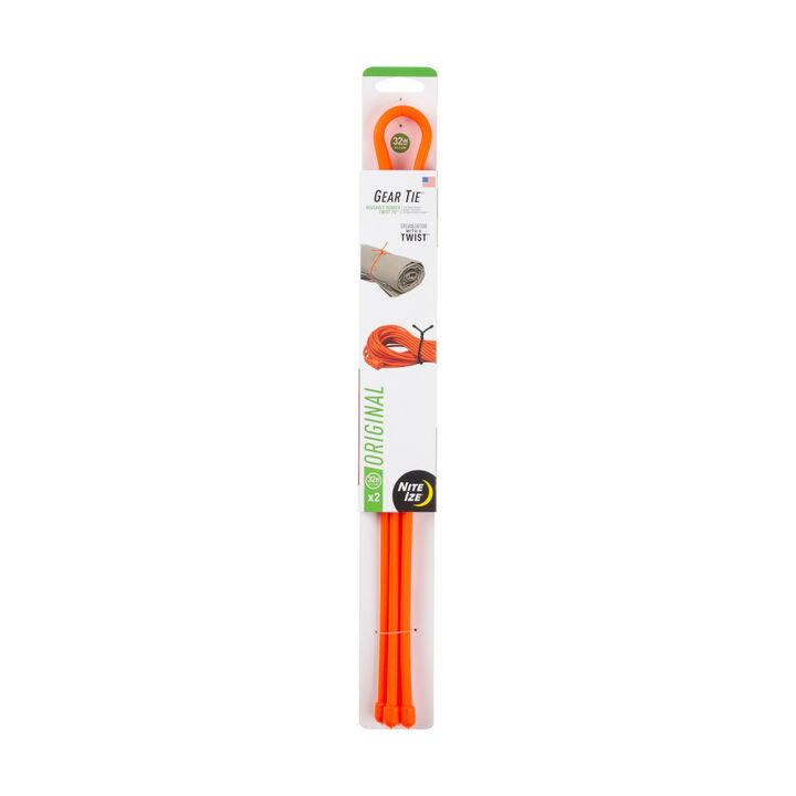 Nite Ize Gear Tie Reusable Rubber Twist Tie 32in 2pk Br. Orange