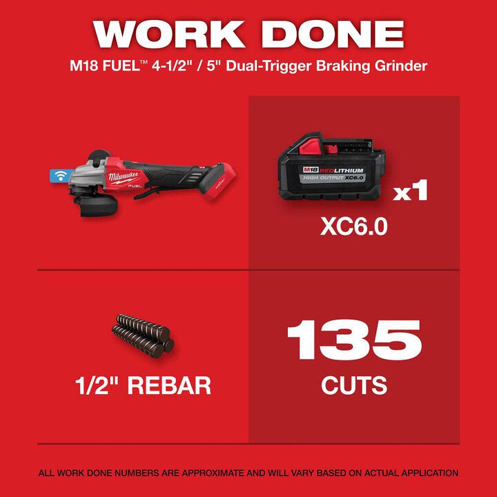 Milwaukee M18 FUEL 4-1/2 in / 5 in Dual-Trigger Braking Grinder (Bare Tool), large image number 1