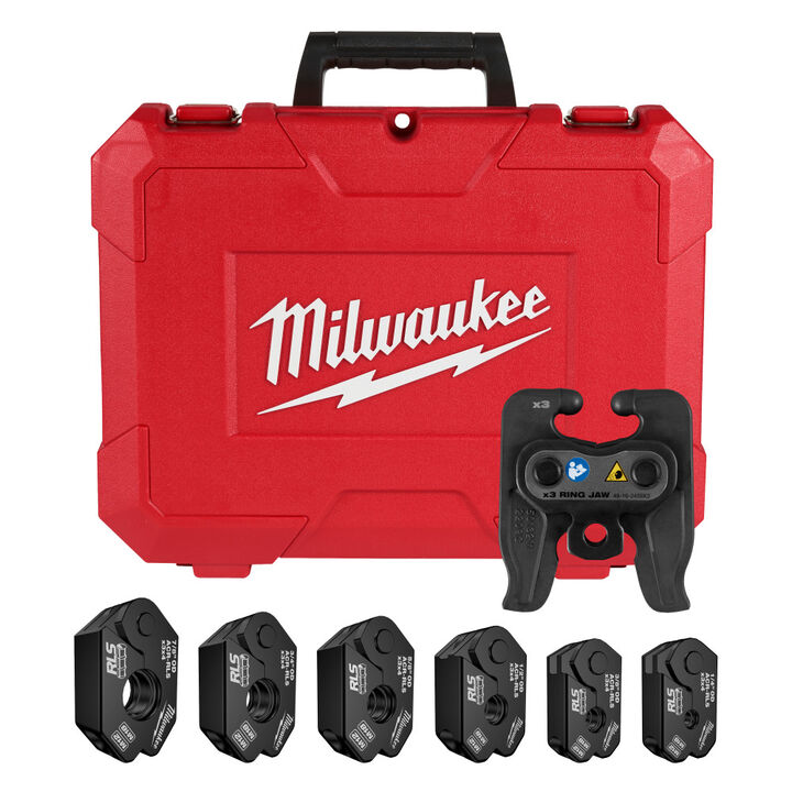 Milwaukee 1/4 Inch - 7/8 Inch RLS Pivoting Press Ring Kit for M12 FORCE LOGIC Press Tool