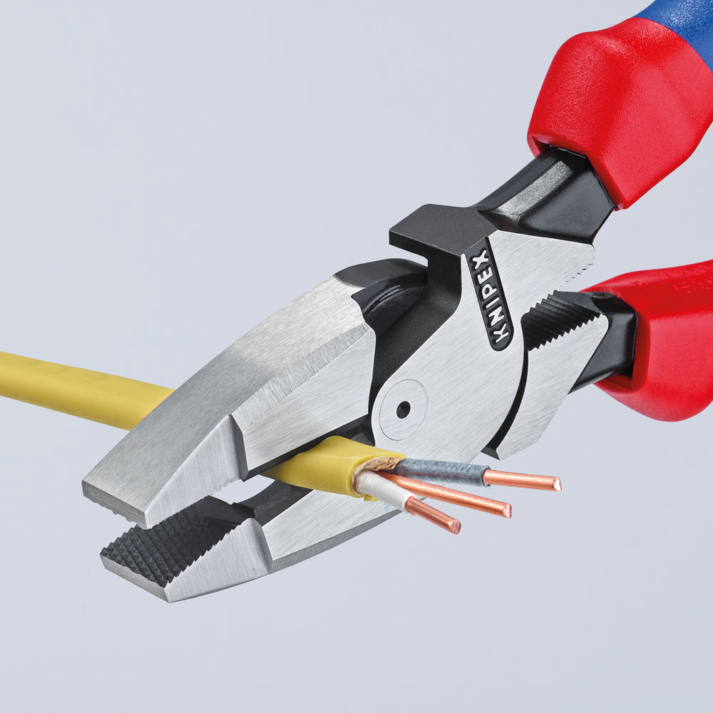 Knipex 9-1/2 Inch Linemans Pliers with Multi-Component Handle, large image number 6