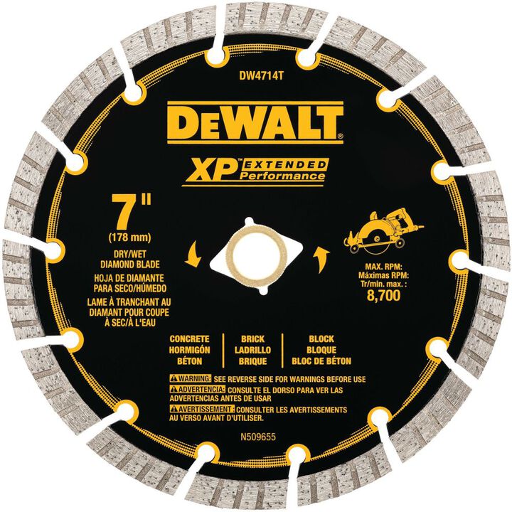 DEWALT 7 Inch XP Turbo Segmented Diamond Blade