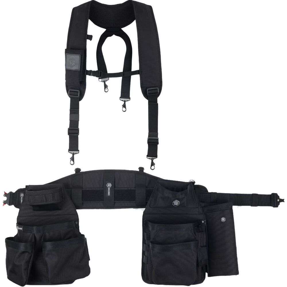 RR Buildings Tool Belt with Suspenders Black Small, large image number 1
