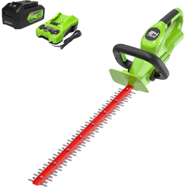 Greenworks 24V 22in Hedge Trimmer with 4Ah Battery & Charger Kit