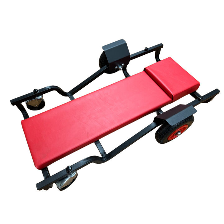 Whiteside Mfg Off-Road Creeper For Mud, Snow, Gravel and Smooth Shop Floors, Red