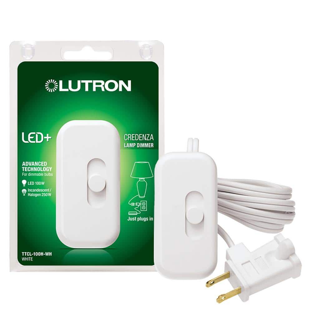 Lutron Credenza 120V 100W 1P Gloss Black Plug-In Slide Dimmer Switch, large image number 2