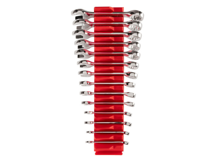 Tekton Stubby Combination Wrench Set, Organizers, 14 Pieces (6-19 mm)