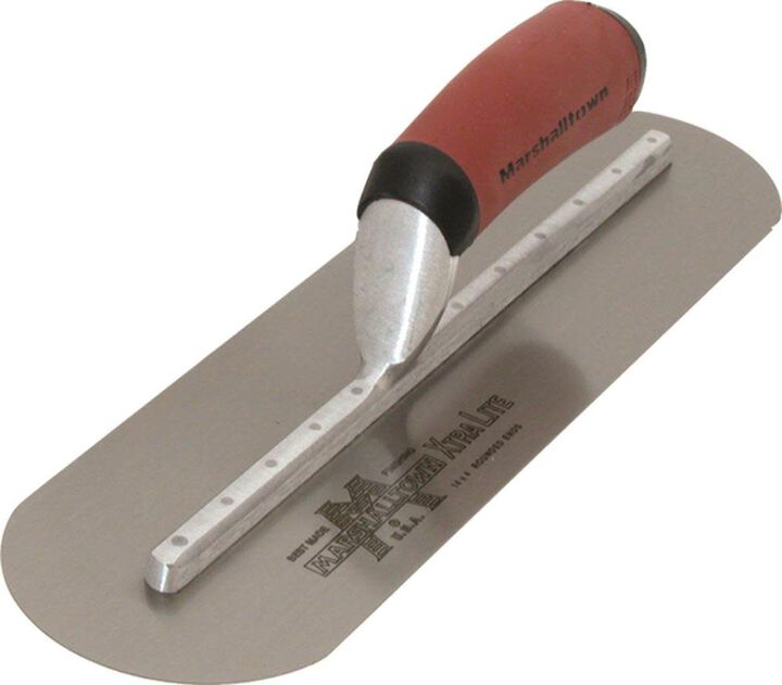 Marshalltown 18 In. x 4 In. Finishing Trowel-Fully Rounded Curved DuraSoft Handle