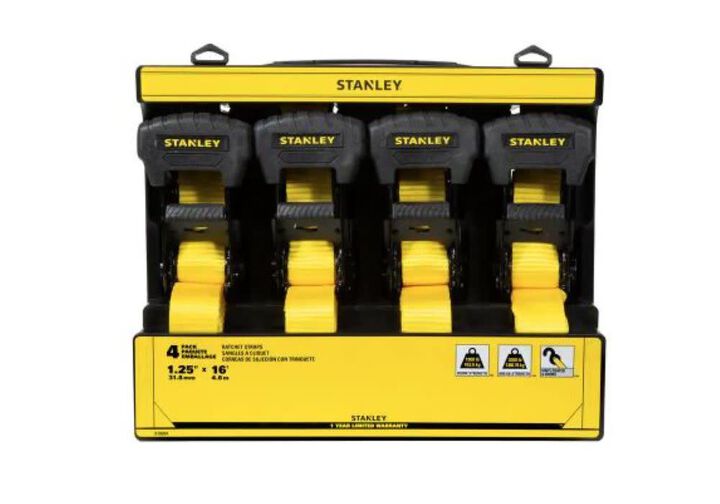 Stanley Ratchet Straps 1.25in X 16' 3000lbs 4pk, large image number 2