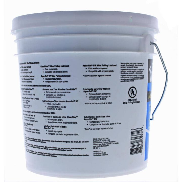 Ideal Industries 1 Gallon Bucket Aqua-Gel II Wire Cable Pulling Lubricant, large image number 4