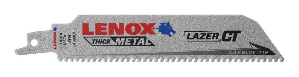 Lenox 6in 8TPI LAZER CT Reciprocating Saw Blade 3pk, large image number 1
