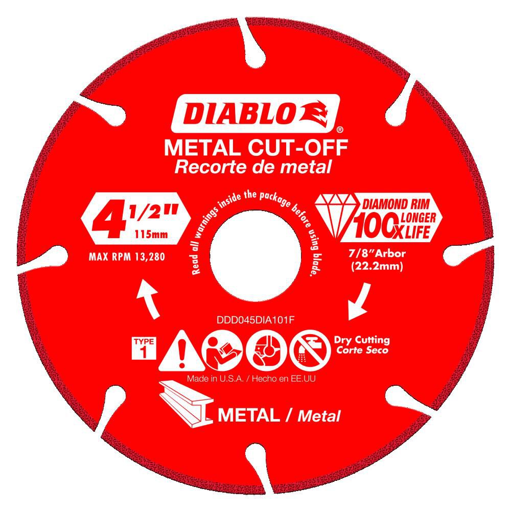 Diablo Tools 4 1/2 Inch Segmented Rim Diamond Cut-Off Disc for Metal, large image number 1