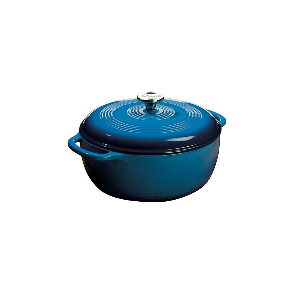 Lodge Cast Iron 6 Qt 10.5 Inch Blue Essential Enamel Cast Iron Dutch Oven, large image number 9