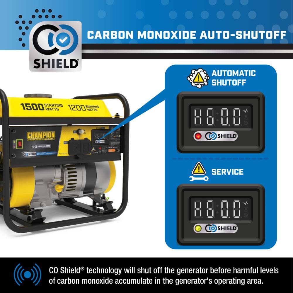 Champion Power Equipment 1,500-Watt Gas Powered 49 State Portable Generator, large image number 2