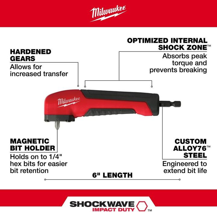 Milwaukee SHOCKWAVE Right Angle Adapter, large image number 3