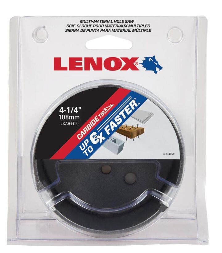 Lenox 4 1/4in (108MM) MM CARBIDE HOLE SAW, large image number 1