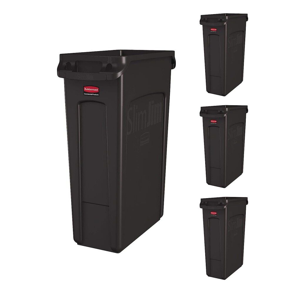 Rubbermaid Vented Slim Jim 23 Gallon Brown High-Quality Resin Container, large image number 1