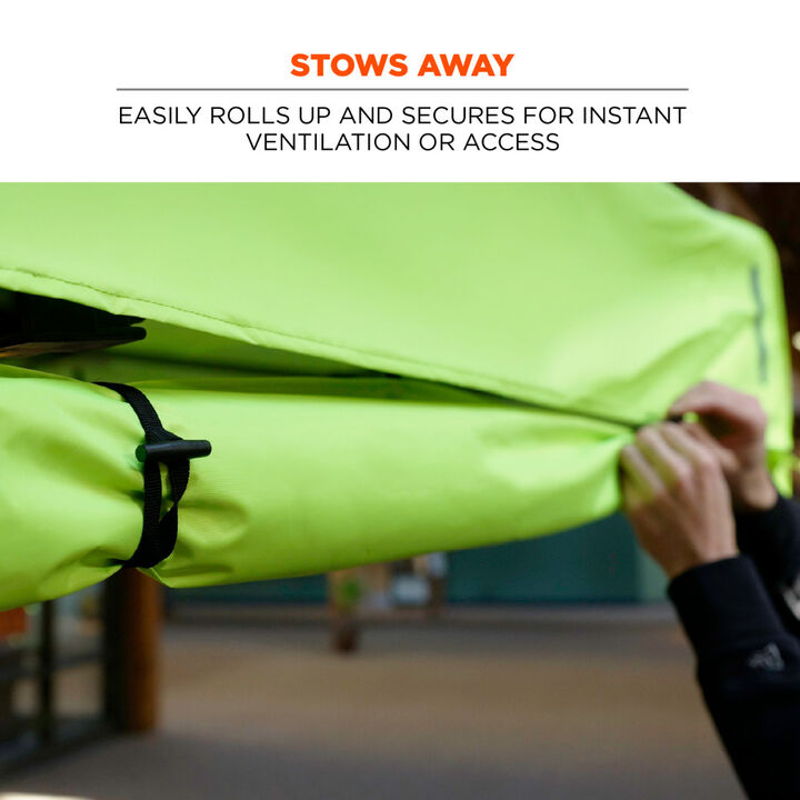 Ergodyne 10 Ft x 10 Ft Pop Up Tent Mesh Window Sidewall Hi-Viz Green, large image number 5