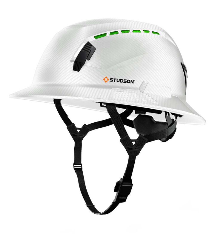 Studson Full Brim Vented Safety Helmet Type 2 Class C White Carbon North America Dual-Certification