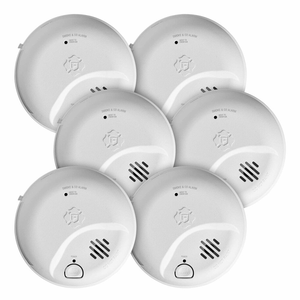 First Alert BRK SMICO100-AC 2-in-1 Smoke & CO Alarm with Battery Backup 6 Pack, large image number 1