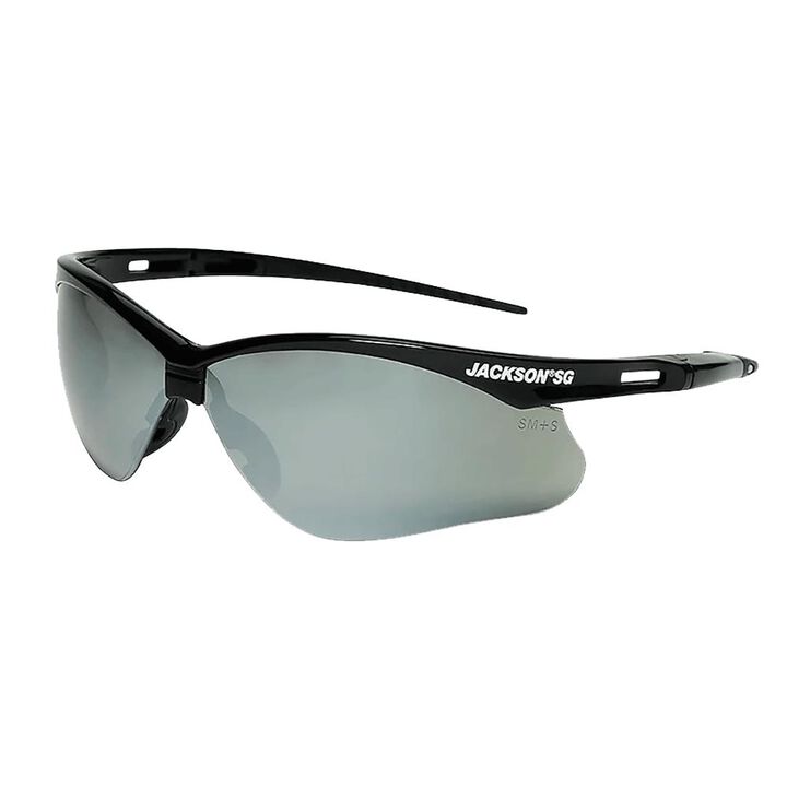 Jackson Safety Safety Glasses Anti-Fog Coating Smoke Mirror Lens Black Frame