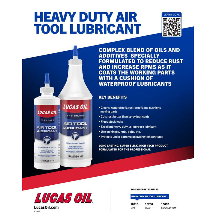 Lucas Oil 1 Pint Heavy Duty Air Tool Lubricant, large image number 2