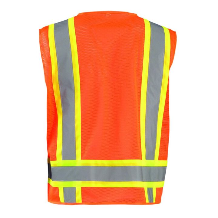 Occunomix Surveyor Safety Vest Orange High Visibility Two-Tone Mesh 2X, large image number 1