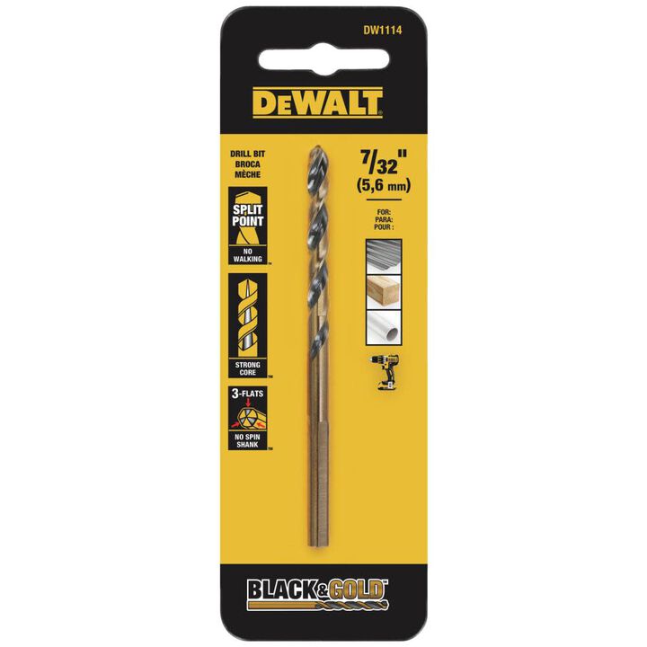 DEWALT 7/32-in Black Oxide Drill Bit