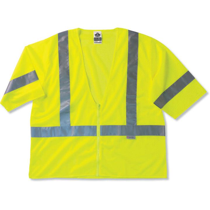 Ergodyne GloWear 8320Z Class 3 Lime Green Safety Vest - L/XL