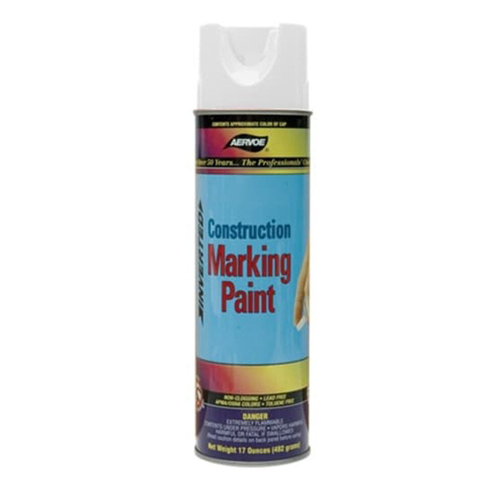 Aervoe 15 Oz Aerosol White Upside Down Construction Marking Paint, large image number 1