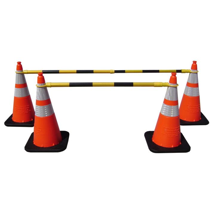 Vizcon Adjustable 4-6' Retractable Cone Bar with Yellow with Black