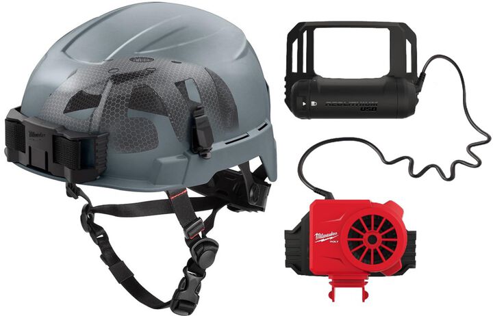 Milwaukee BOLT Safety Helmet with IMPACT ARMOR Liner Type 2 Class E & USB Cooling Fan, swatch